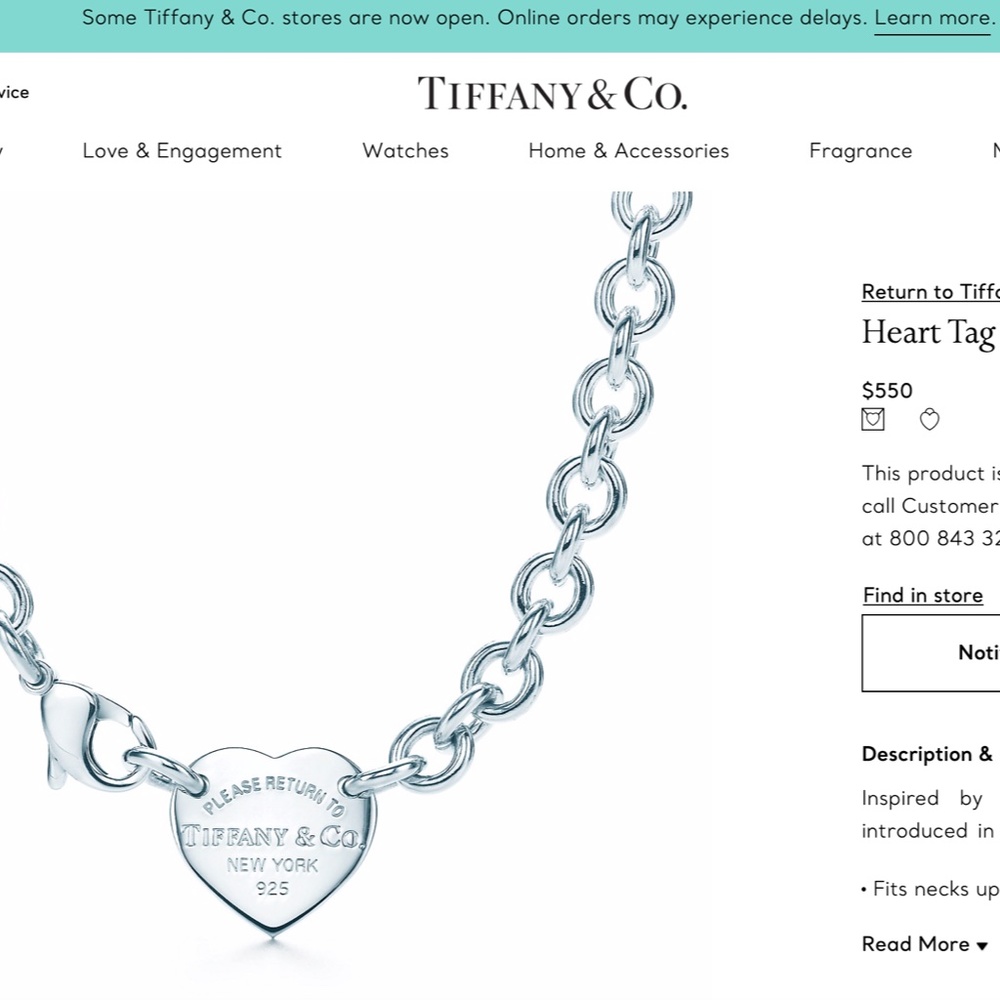 Tiffany Heart Tag Choker